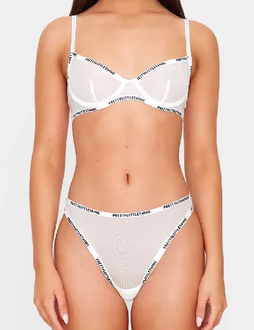 Sutien PRETTYLITTLETHING, alb