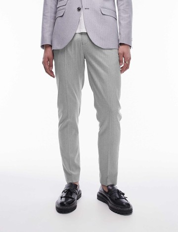 Pantaloni Topman, gri