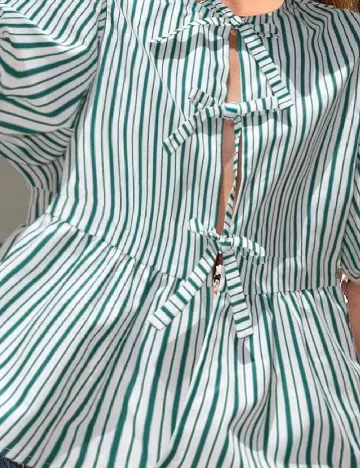 Bluza SHEIN, alb/verde