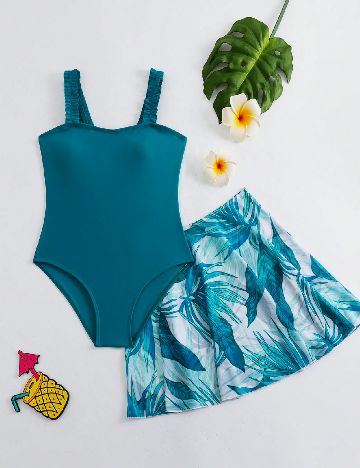 Costum de baie Shein Kids, albastru