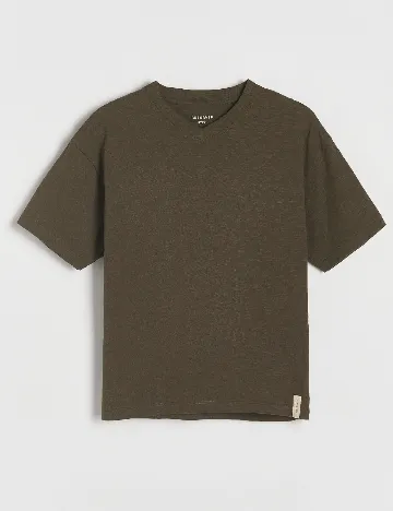 Tricou Reserved, verde inchis