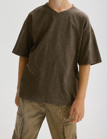 Tricou Reserved, verde inchis