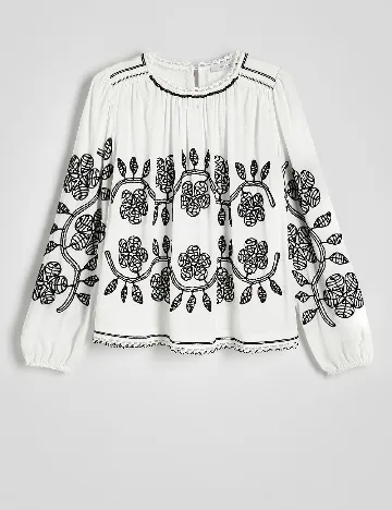 Bluza Reserved, alb/negru