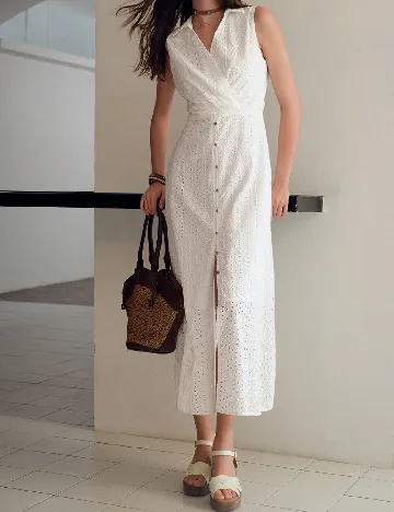 Rochie lunga MOTF, alb