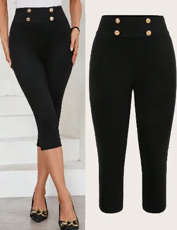Pantaloni trei sferturi SHEIN, negru