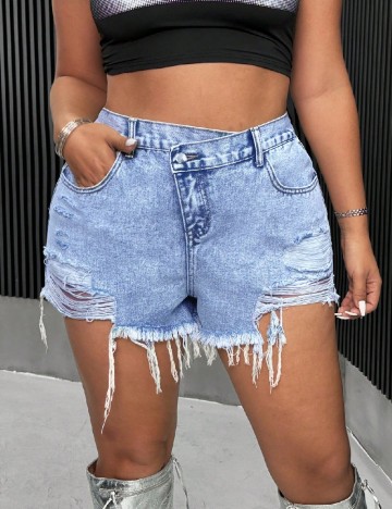 Pantaloni scurti SHEIN CURVE, albastru