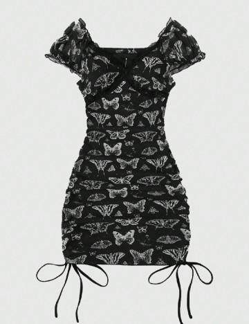 Rochie scurta Romwe Plus Size, negru