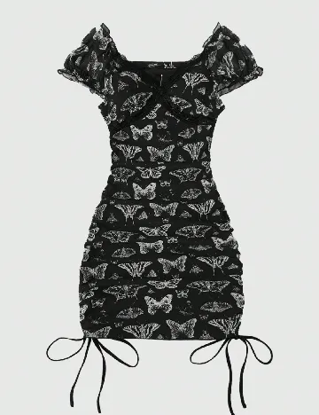 Rochie scurta Romwe Plus Size, negru