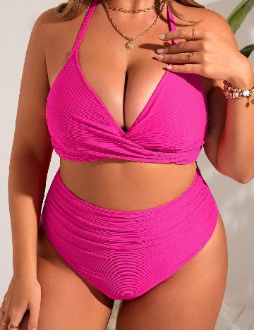 Costum de baie SHEIN CURVE, roz