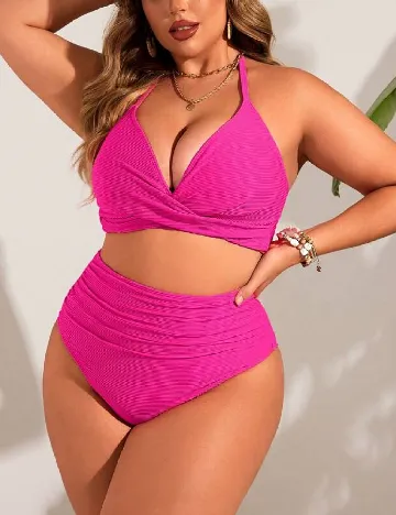 Costum de baie SHEIN CURVE, roz