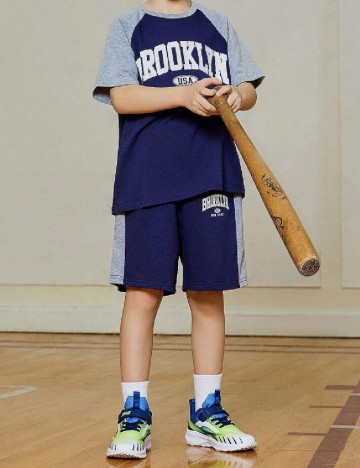 Adidasi Shein Kids, albastru/verde
