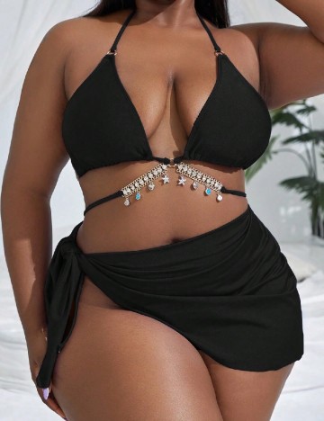 Costum de baie SHEIN CURVE, negru