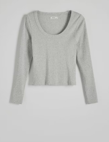 Bluza Reserved, gri deschis