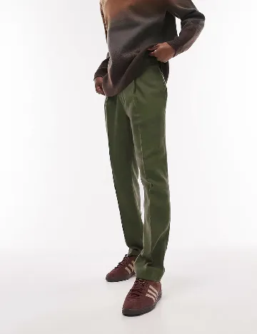 Pantaloni Topman, kaki Verde