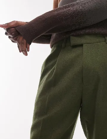 Pantaloni Topman, kaki Verde