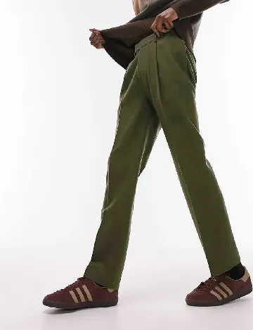 Pantaloni Topman, kaki Verde