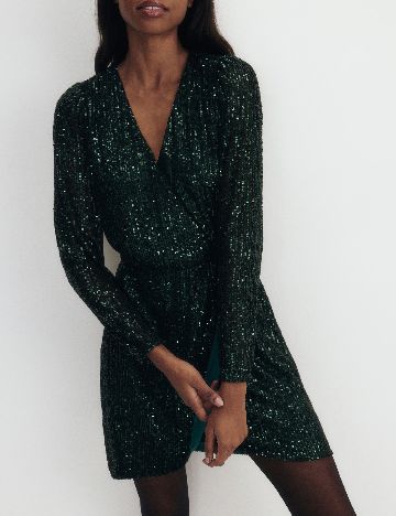 Rochie scurta Reserved, verde inchis