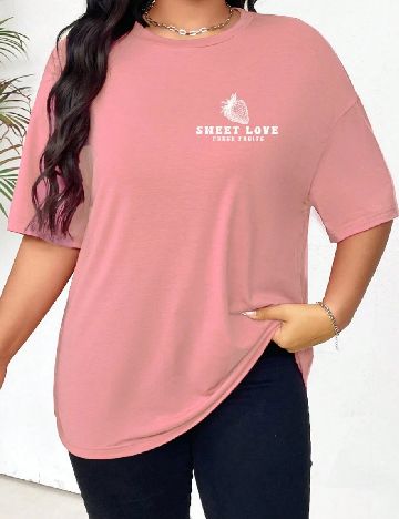 Tricou SHEIN CURVE, roz