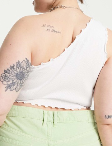 Top Collusion Plus Size, alb