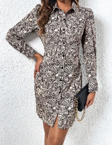 Rochie scurta SHEIN, crem/negru