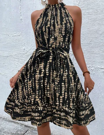 Rochie scurta SHEIN, negru/crem Negru