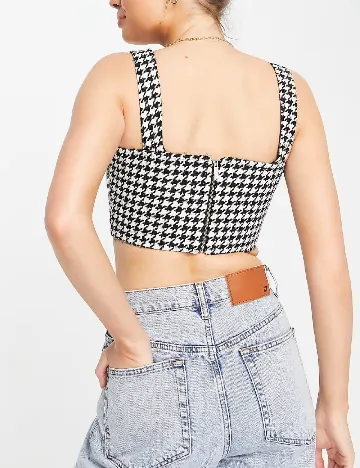 Top Miss Selfridge, alb/negru