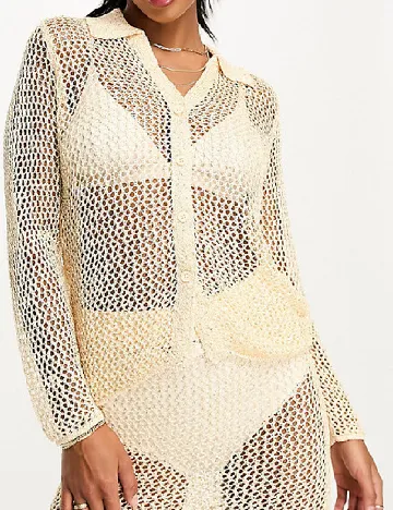 Fusta de plaja ASOS, crem Crem