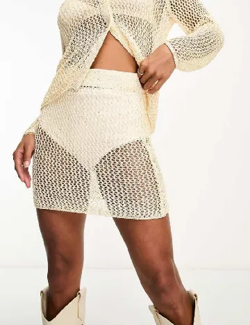 Fusta de plaja ASOS, crem Crem