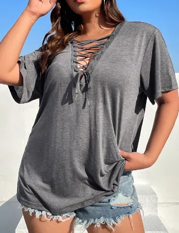 Tricou SHEIN CURVE, gri