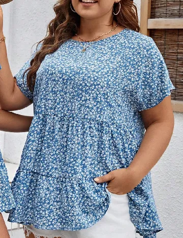 Bluza SHEIN CURVE, albastru Albastru