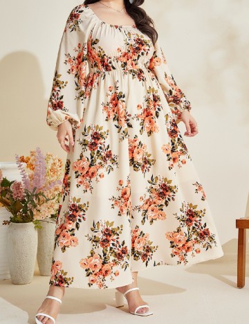 Rochie lunga SHEIN CURVE, floral print