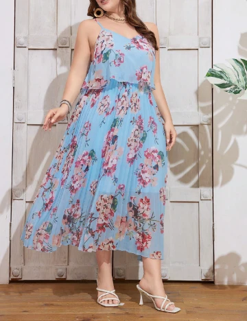 Rochie medie SHEIN CURVE, bleu