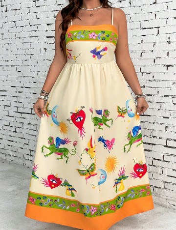 Rochie lunga SHEIN CURVE, crem