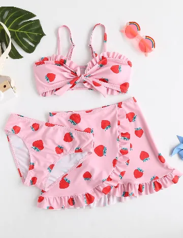 Costum de baie Shein Kids, roz Roz