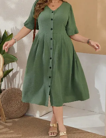 Rochie medie SHEIN CURVE, verde Verde