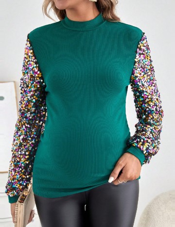 Bluza SHEIN Maternity, verde