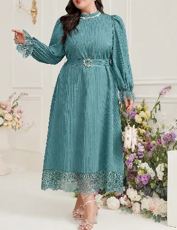 Rochie lunga SHEIN CURVE, turcoaz Verde