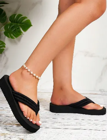 Slapi SHEIN, negru Negru