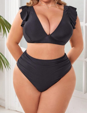 Costum de baie SHEIN CURVE, negru
