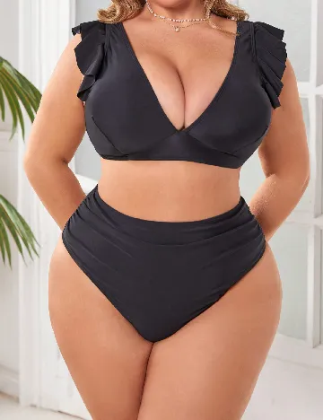 Costum de baie SHEIN CURVE, negru
