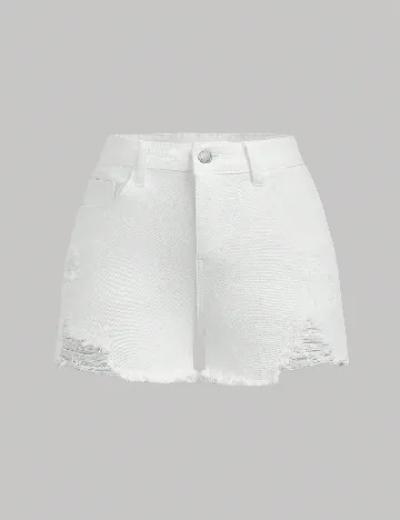 Pantaloni scurti SHEIN, alb Alb