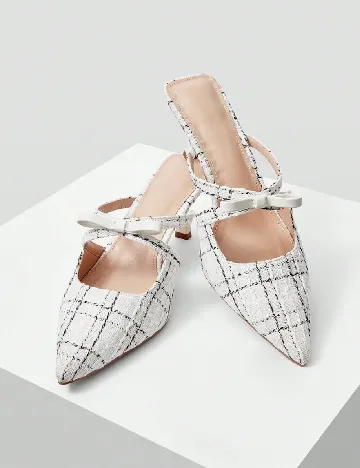 Pantofi MOTF, alb/negru