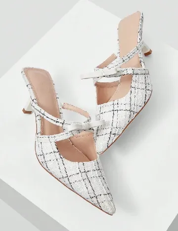 Pantofi MOTF, alb/negru