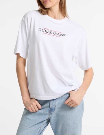 Tricou Oversize Guess, alb