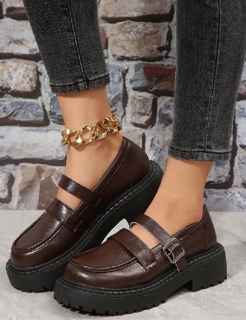 Mocasini SHEIN, maro