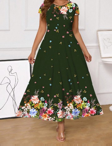 Rochie lunga SHEIN CURVE, verde
