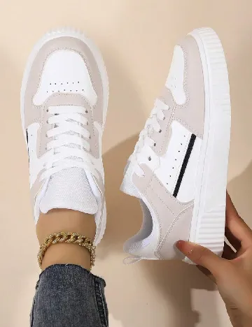 Adidasi SHEIN, alb/bej