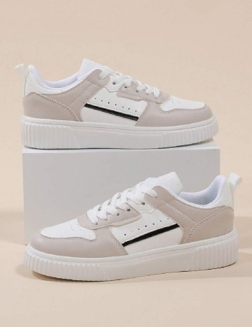 Adidasi SHEIN, alb/bej