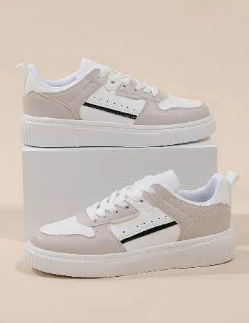 Adidasi SHEIN, alb/bej