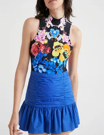Fusta Desigual, albastru Albastru
